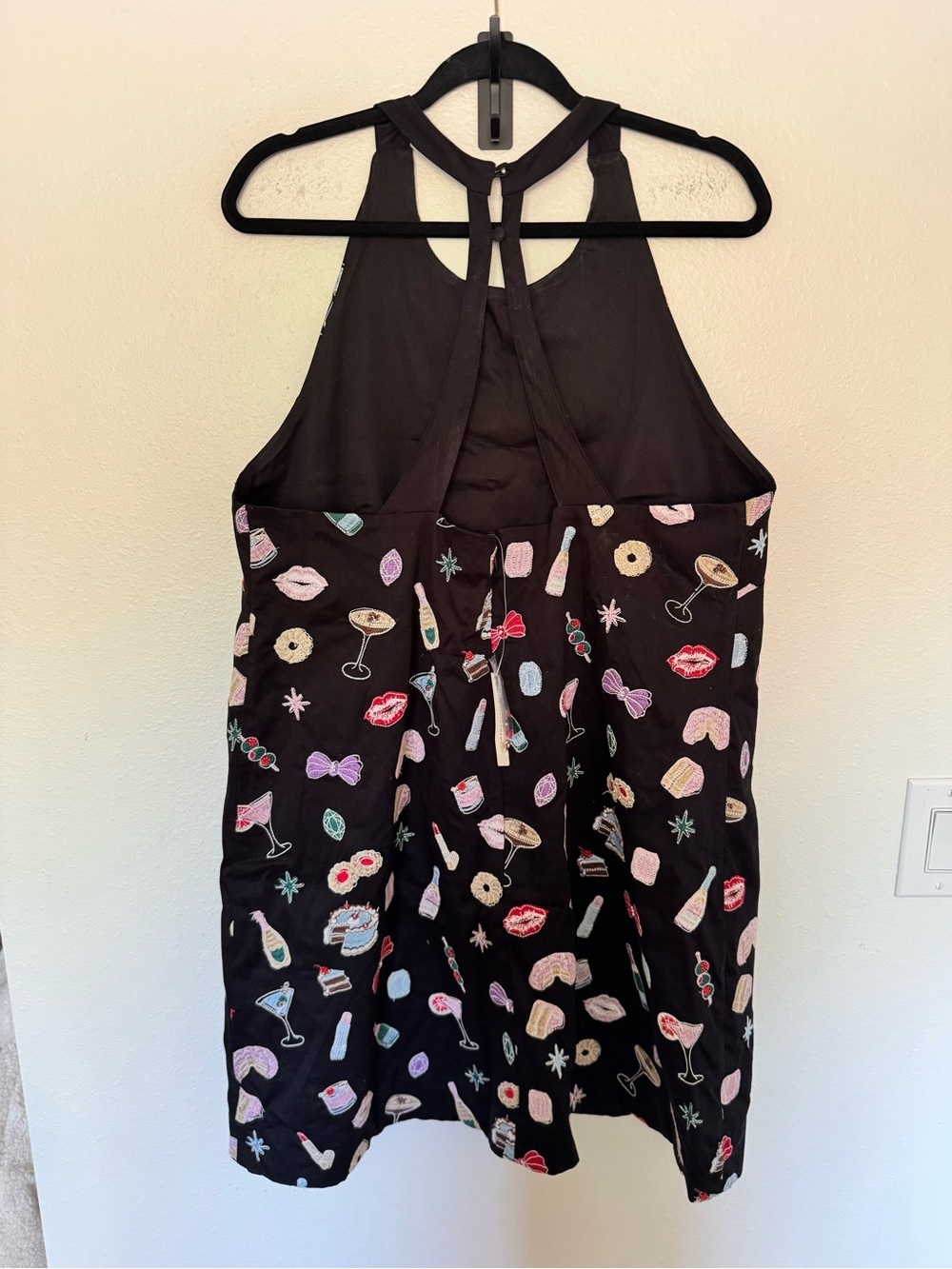 NEW Maeve Anthropologie Embroidered Shift Mini Dress Black XL Sleeveless NWT - Picture 4 of 9